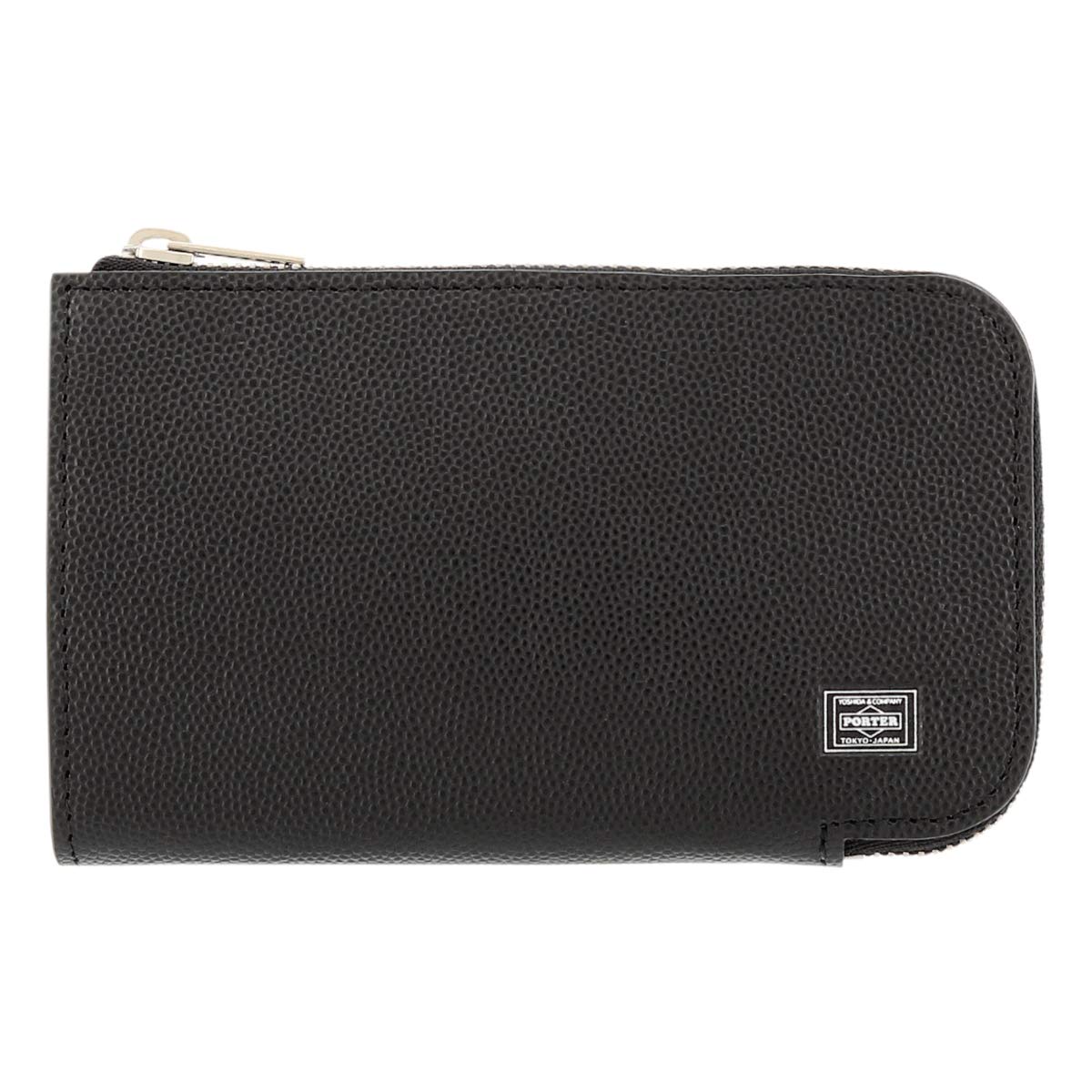 Porter Men's Key Case, L-shaped Zipper, Porter Able - black