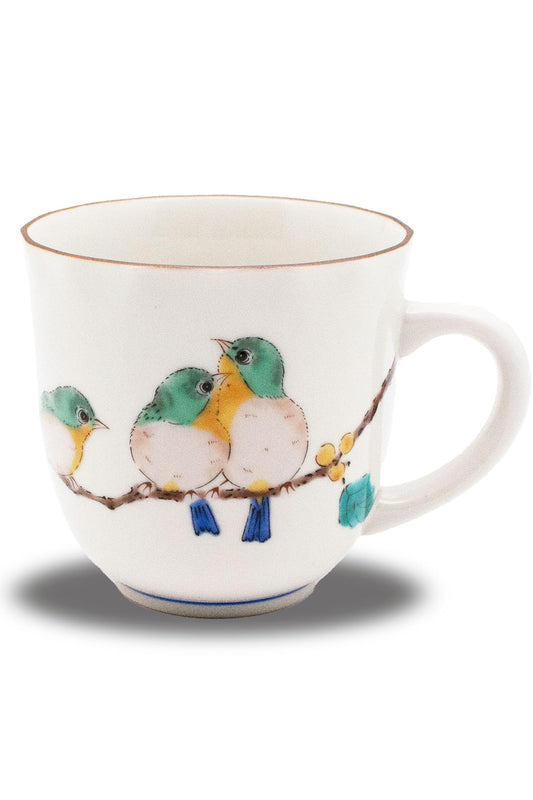 Kutani pottery mug Mejiro (japan import)