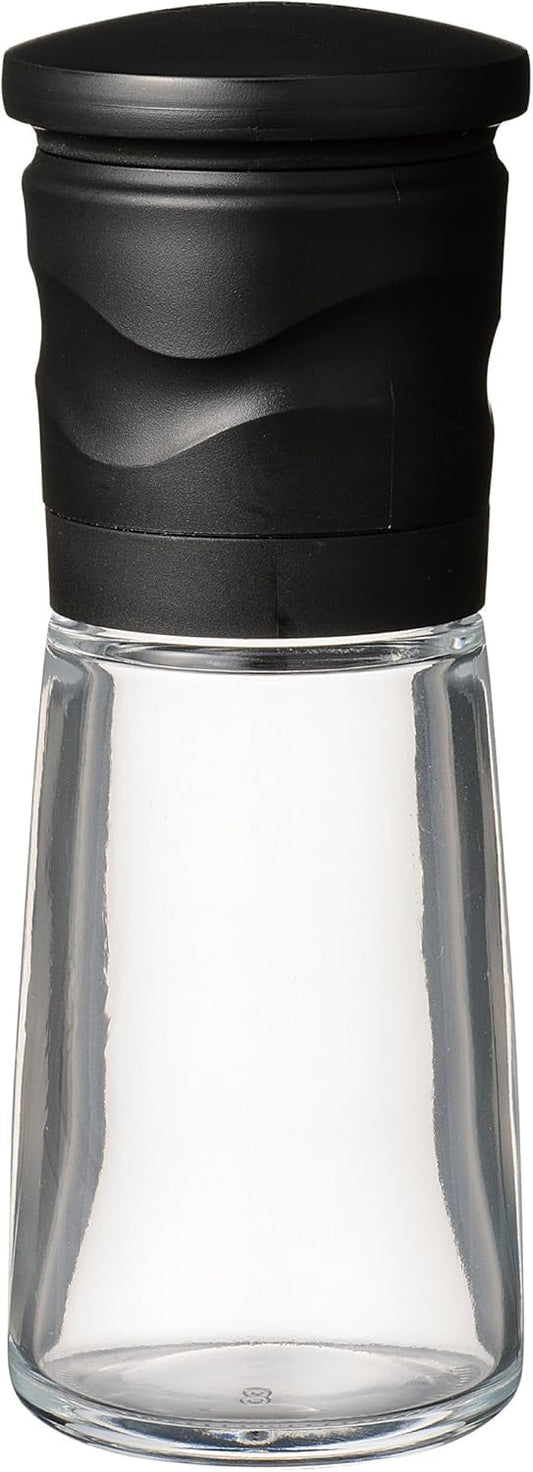 Kyocera CM-15NBK-FP Mill, 3.4 fl oz (90 ml), Ceramic, Salt & Pepper, Crystal Salt, Rock Salt, Pepper, Spices, Japanese Pepper, Seasoning Container, Roughness Adjustment, Decomposition Cleaning, Black