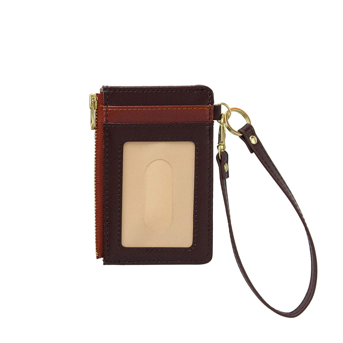 Sekisei BP-5704 Bell Post Pass Case with Zipper Pocket, Brown