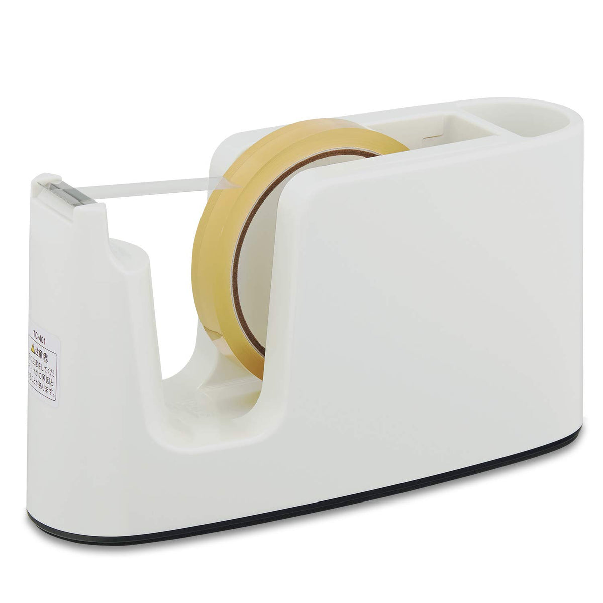Plus TC-401 31-272 Tape Cutter, Easy Tape Replacement, Pen Holder, White