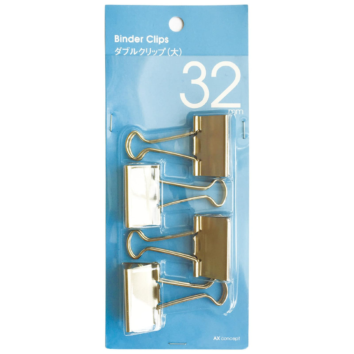 Ehime Paper K-CS232B-2P X Corporation W Clip, Large, 4 Pieces, Silver, Pack of 2