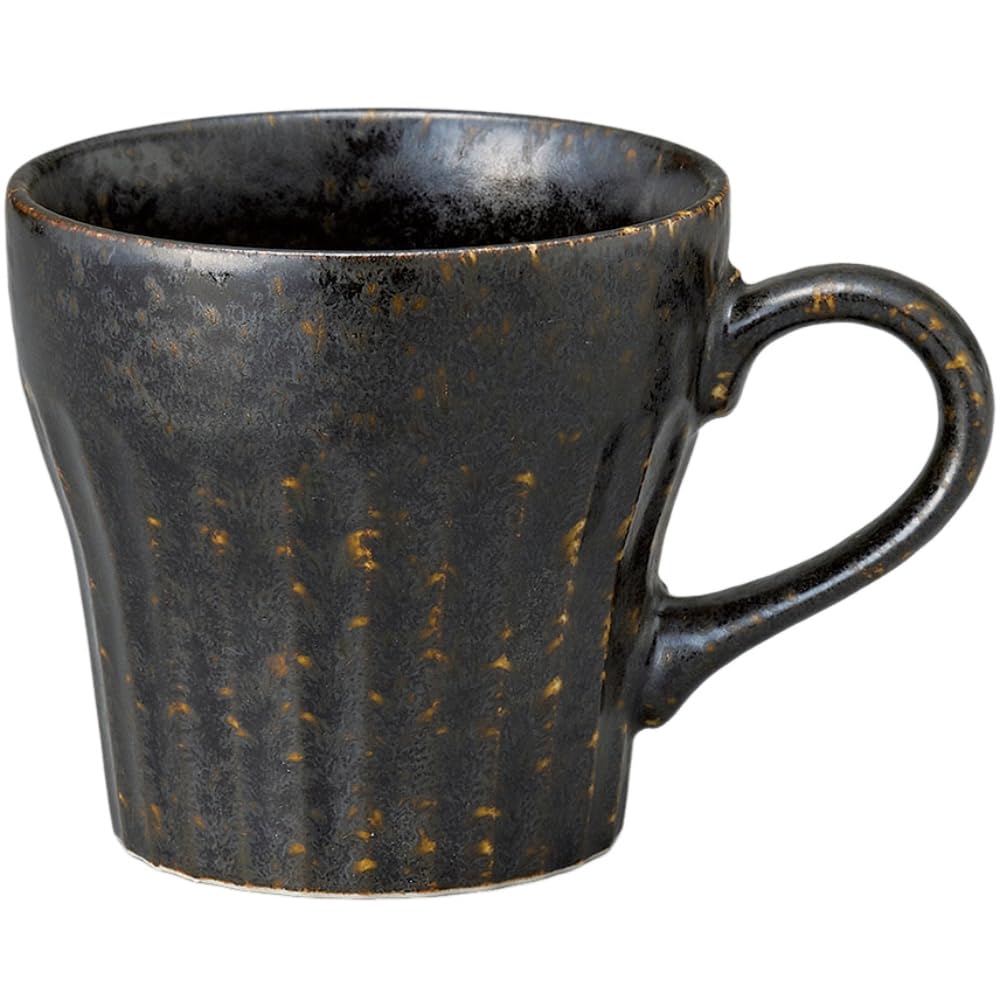 Ale-net Mug, 3.5 x 3.3 inches (9 x 8.5 cm), 12.1 fl oz (310 cc), Chrysanthemum Black Mug, Porcelain, Dishwasher Safe, Microwave Safe, Mino Ware, Made in Japan