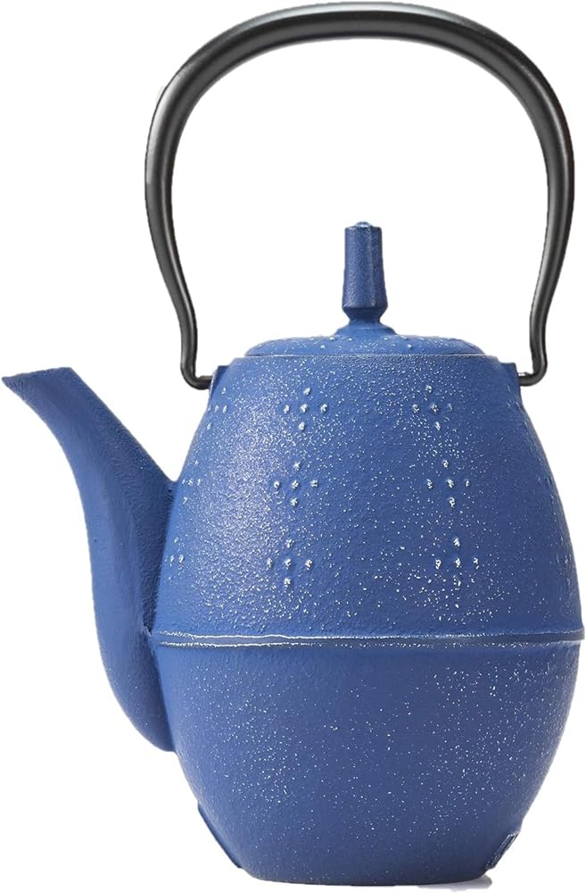 Iwachu 12187 Teapot Risu Silver/EBU 0.6L Inner Enameled Nambu Ironware
