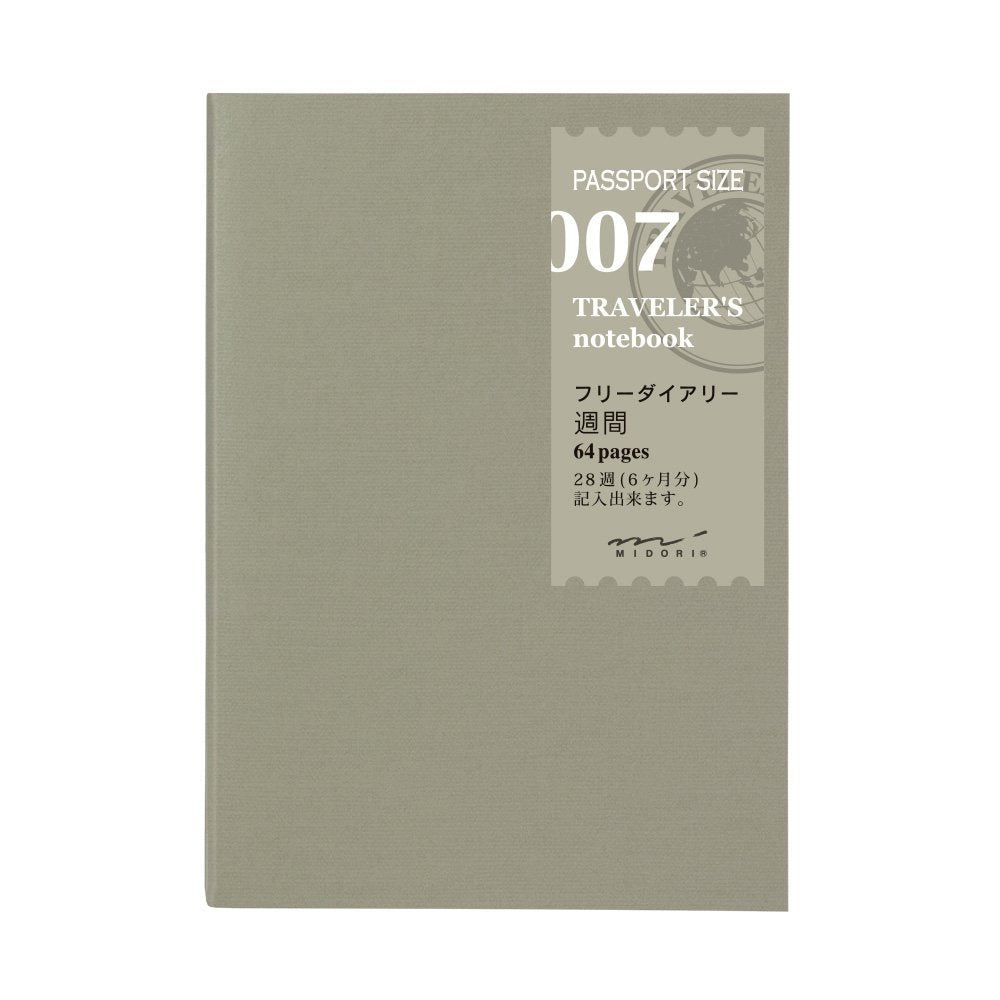 Midori Traveler's Notebook (Refill 007) Passport Size Weekly Diary