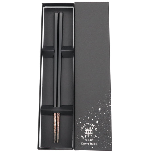 Kasyou Studio URUSHI KENKO chopsticks made in japan 2pairs for couples (Dishwasher compatible) luxury red black chopsticks set reusable palillos chinos