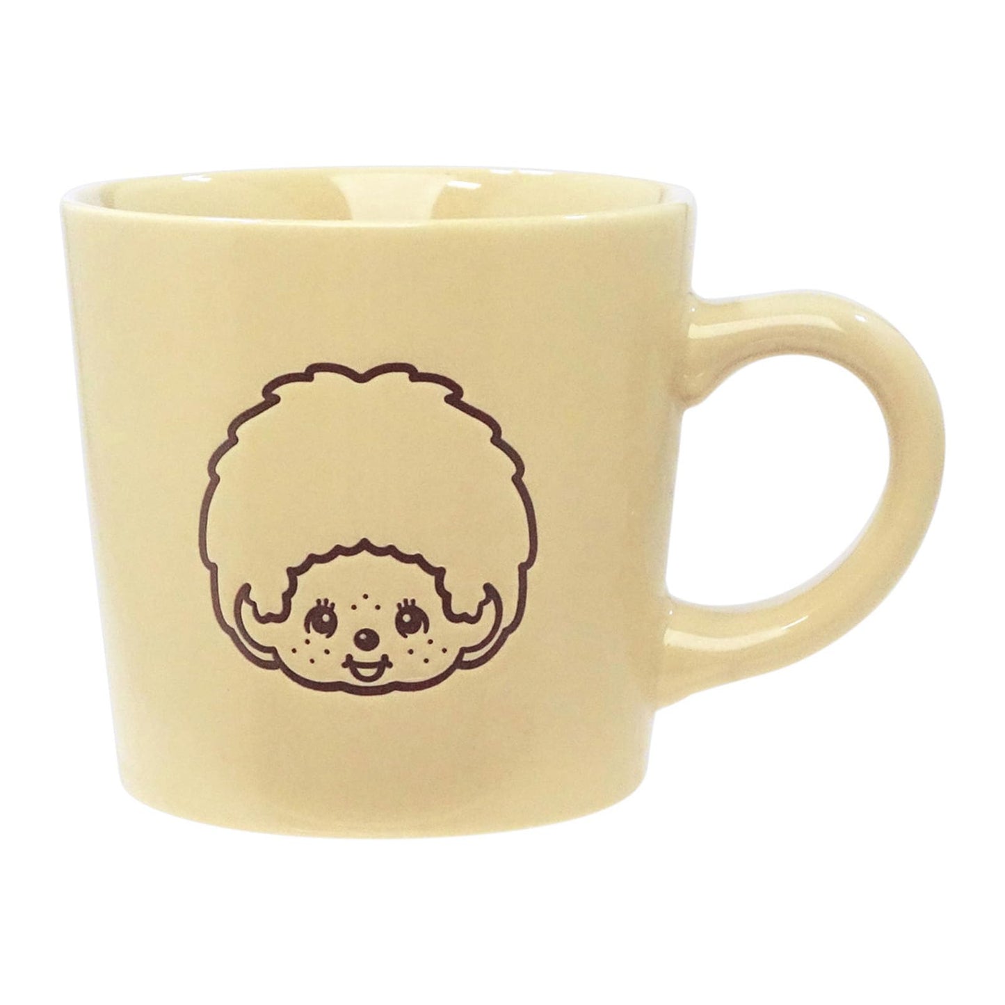 金正陶器(Kaneshotouki) Monchhichi 712107 Water Repellent Mug, Approx. Diameter 3.1 x 3.1 inches (8 x 8 cm), 9.2 fl oz (260 ml), Checked Tableware, Cup, Goods, Miscellaneous Goods, Beige, Made in Japan