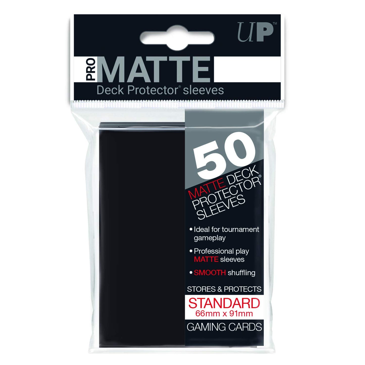 Ultra Pro PRO-Matte Standard Size Deck Protector Sleeves for Magic, Pokemon and Dragon Ball Super - Black (50 ct)