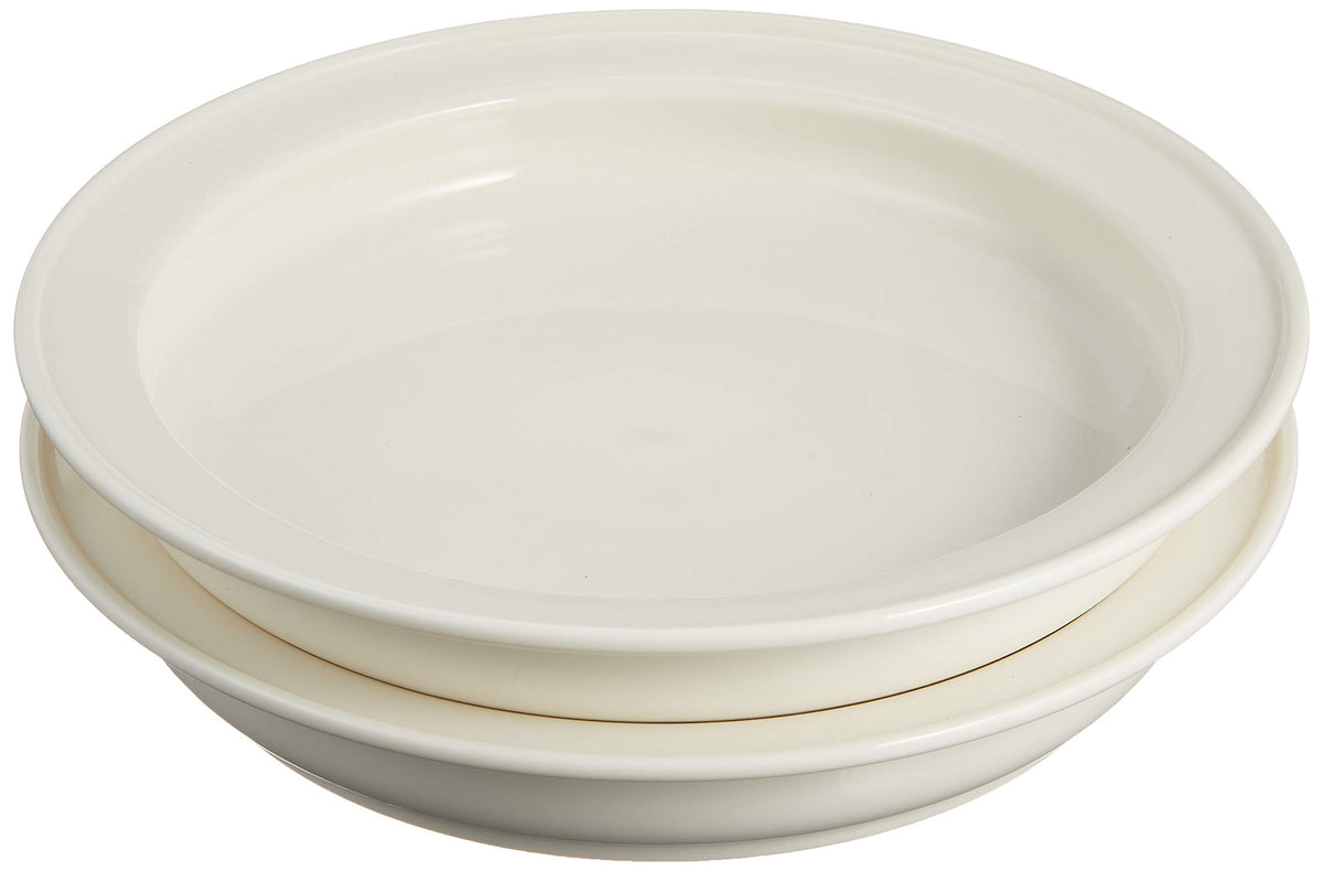 山加商店(Yamakasyoten) Universal Tableware NB10-321-2 Masahiro Mori Design Deep Plate, 7.5 inches (19 cm), Set of 2, White