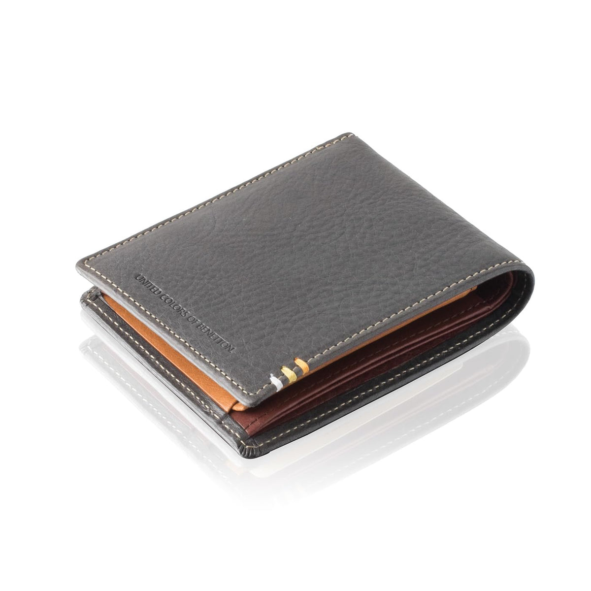 UNITED COLORS OF BENETTON.(ユナイテッド カラーズ オブ ベネトン) Men's Leather Wallet, Navy, One Size