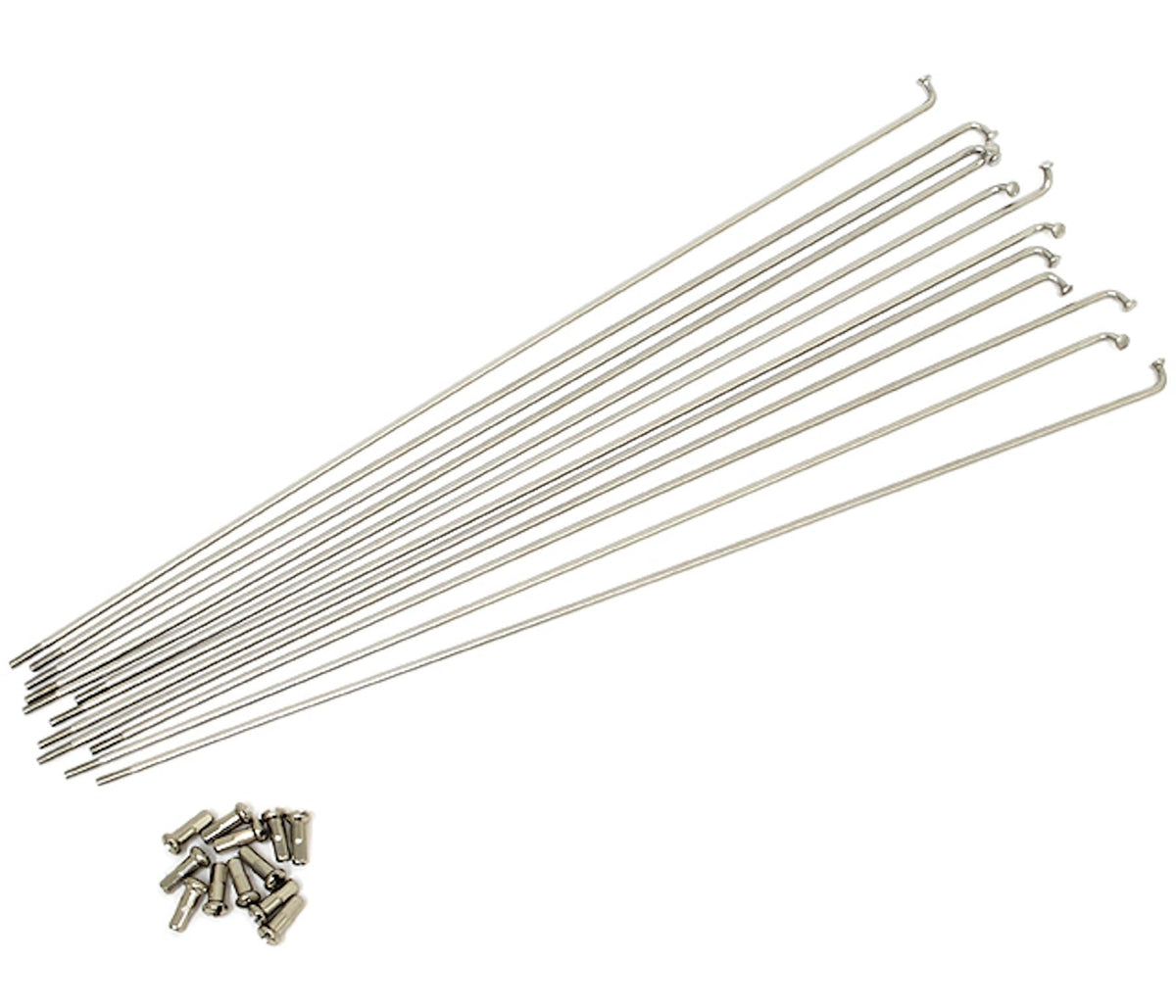 GRK#12 Stainless Steel Spokes (12 Pieces) with Brass Nipples (#12 x 272 mm)