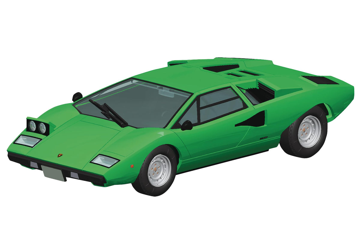 Aoshima Lamborghini Countach LP400 (Green) 1:32 Scale Model Kit