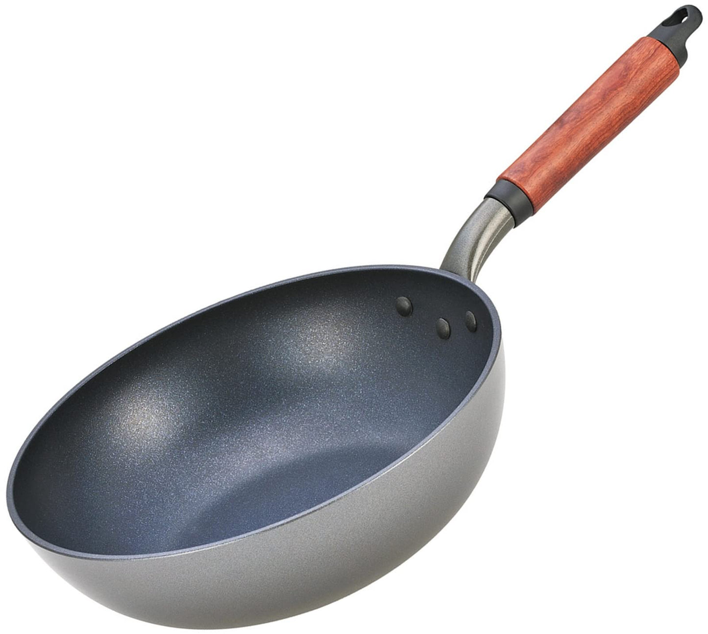 Hokuriku Aluminum Wok, 9.4 inches (24 cm), Lightweight, Induction Compatible, Made in Japan, Chinese Food, Main Unit Only, Teflon Treatment, Wu Wenpan +