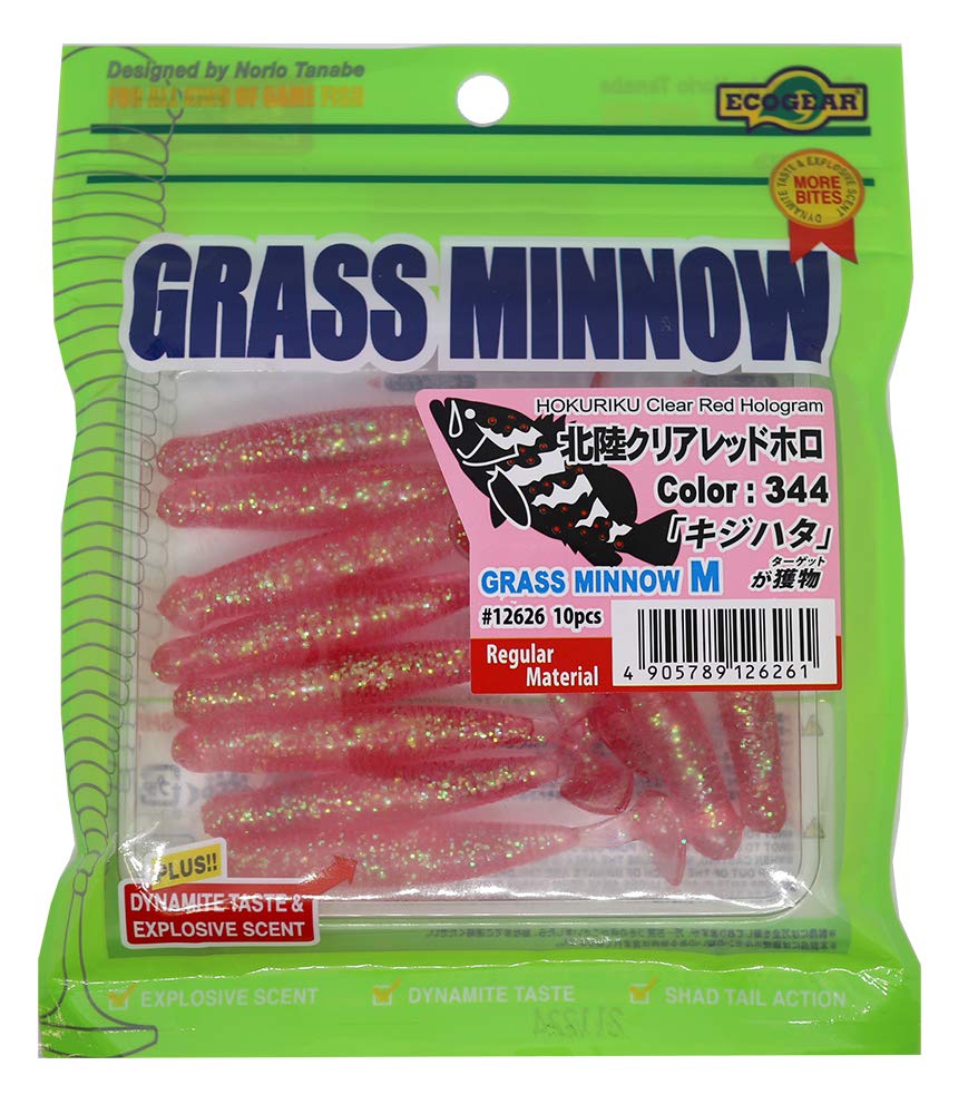 ecogear Soft Lure Grass Minnow M 2-1/2 Inch 10 Piece per Pack 344 (6261)