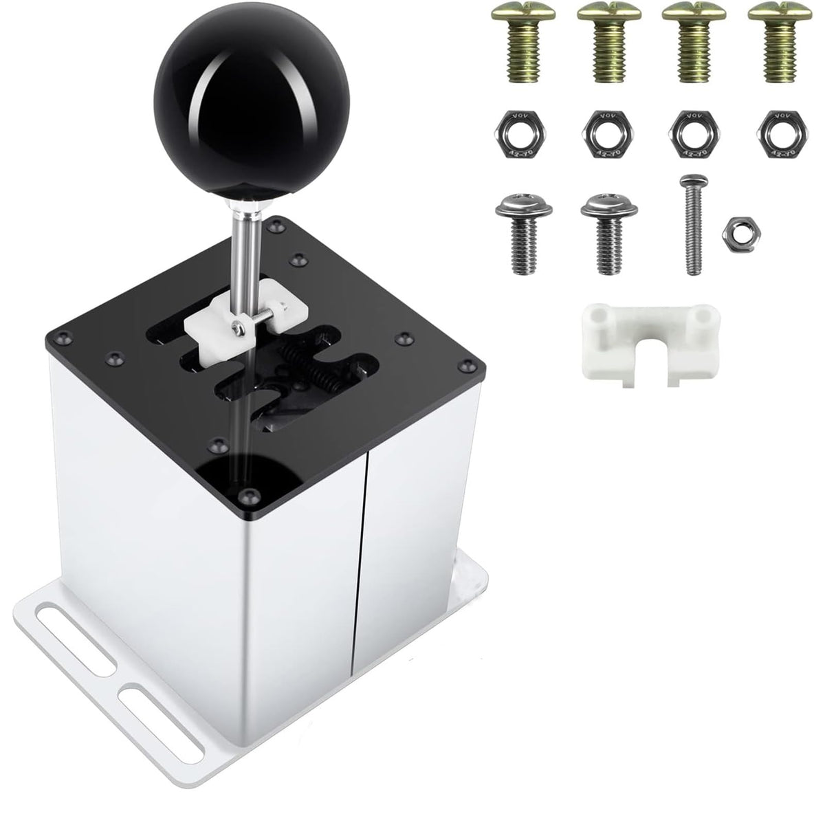 Palumma USB Simulator Shifter, PC USB Simulation Game 6/7+ R H Gear Shifter, Logitech G29 G27 G25 G920 Thrustmaster T300RS/GT Steering Wheel (Optional) (7 + R White)