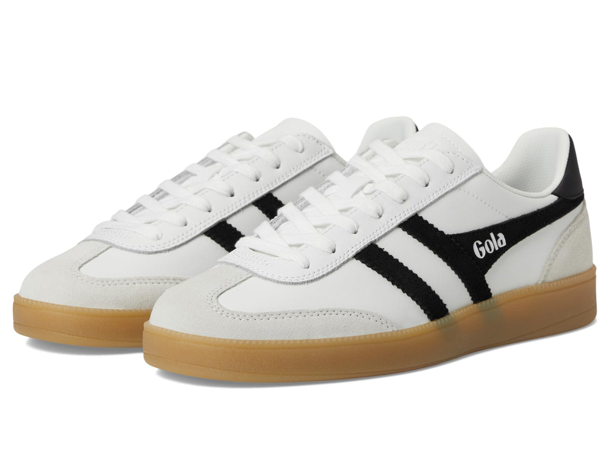 Gola, Women's, Viper Leather, White/Black/Gum, 8.5, Medium