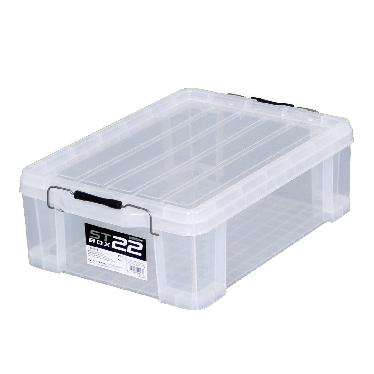 アステージ JEJ Astage Storage Box, ST, #22, Stackable, Clear, Disaster Preparedness, Made in Japan, (W x D x H): 15.0 x 21.5 x 7.1 inches (38 x 54.5 x 18 cm)