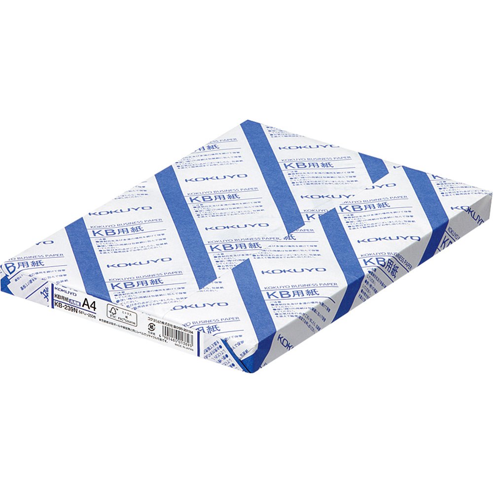 A4 250 sheets KB-239N Kokuyo KB paper both FSC-certified paper (japan import)