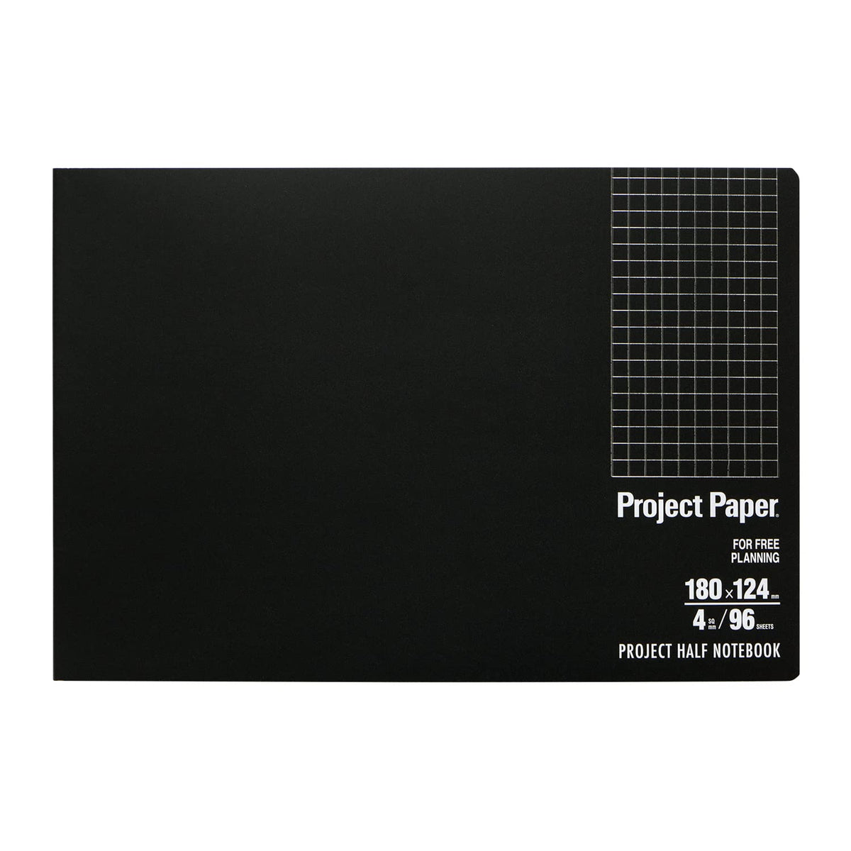 オキナ Okina PH154S Project Half Notebook, 15 Inches, 0.2 inch (4 mm) Grid, Black