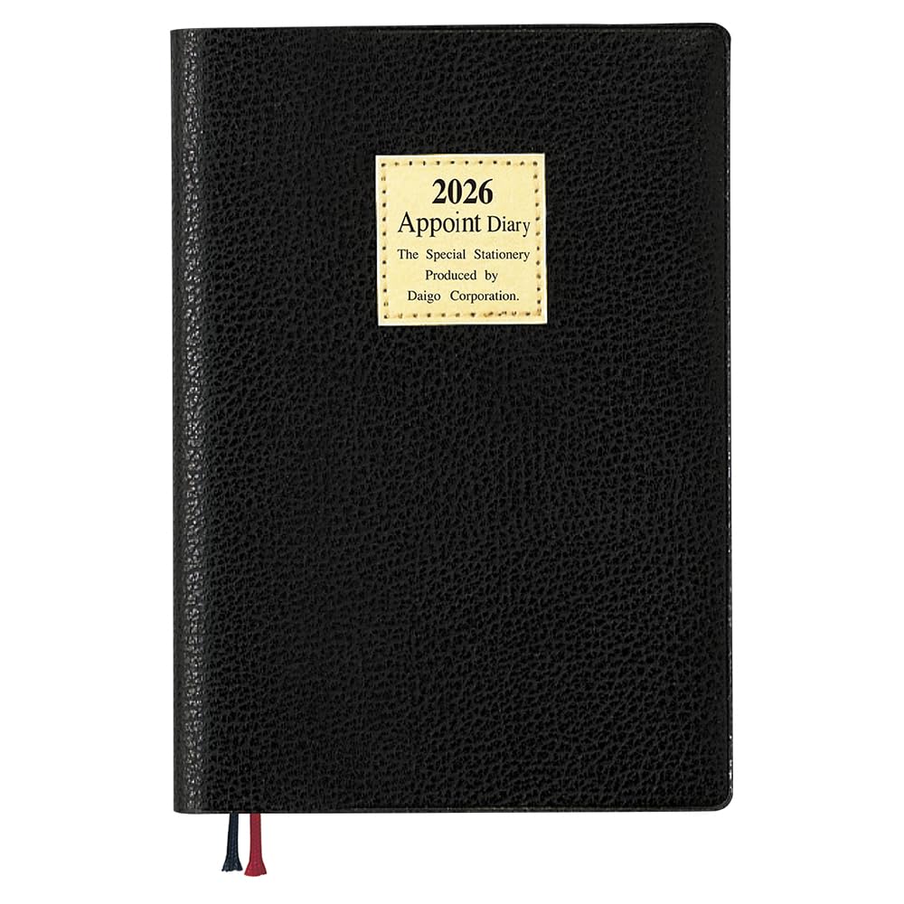 Daigo E1302 2026 Planner, Apoint, Monthly, Horizontal Planner, Black, Starts from December 2025