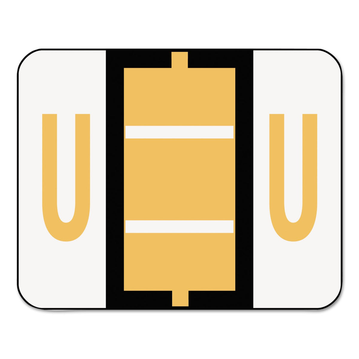 Smead BCCR Bar-Style Color-Coded Alphabetic Label, U, Label Roll, Light Orange, 500 Labels per Roll, (67091)