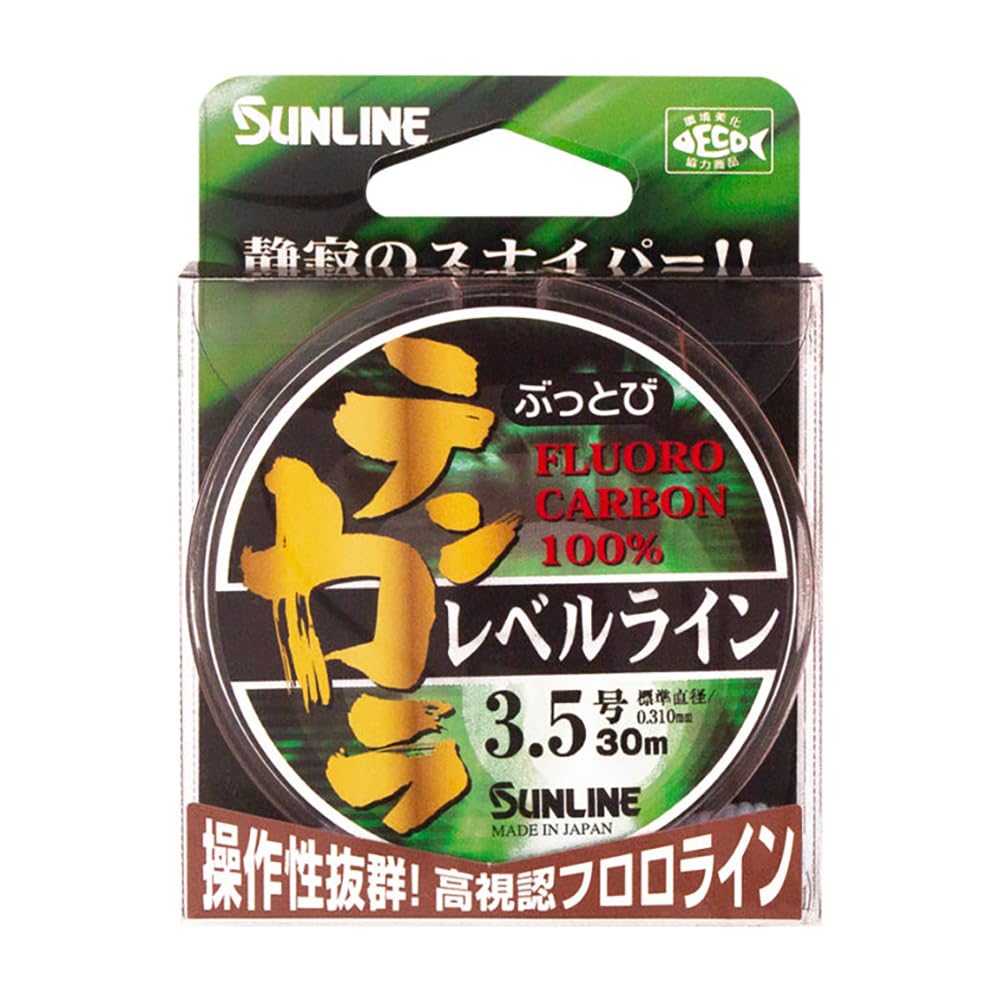 SUNLINE Fluorocarbon Line, Buttobi Tenkara Level, 98.4 ft (30 m), No. 3.5, Orange