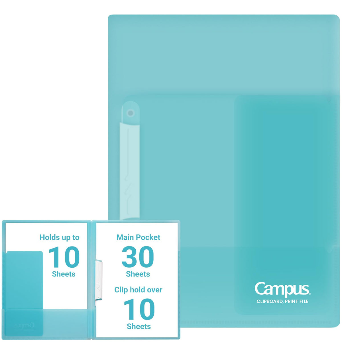 Kokuyo Portfolio Folder with Pockets Folder for Paper Organization,Heavy Duty Pocket Fits US Letter & A4，Dual-Purpose Clip & Pocket Design (FU-CE755LB)