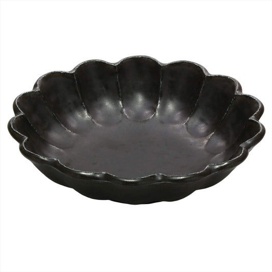 Mino Ware 555-0044 Kaneko Komohei Linka Bowl, Plate, Large Bowl, Black, Parachute Flower, Diameter 8.3 inches (21 cm), Microwave and Dishwasher Safe, Made in Japan