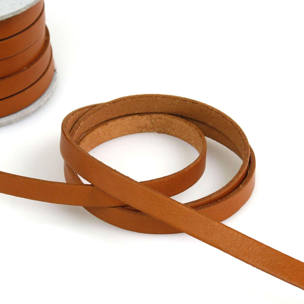 Nippon Cord Button Trading Genuine Leather Tanned Leather Tape 0.4 inch (10 mm) Width x 6.6 ft (2 m) Cut Cut