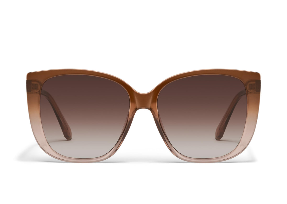 QUAY - Sunglasses for Men & Women, Oversized Sunglasses with UV Protection (Ever After, Coffee Doe)