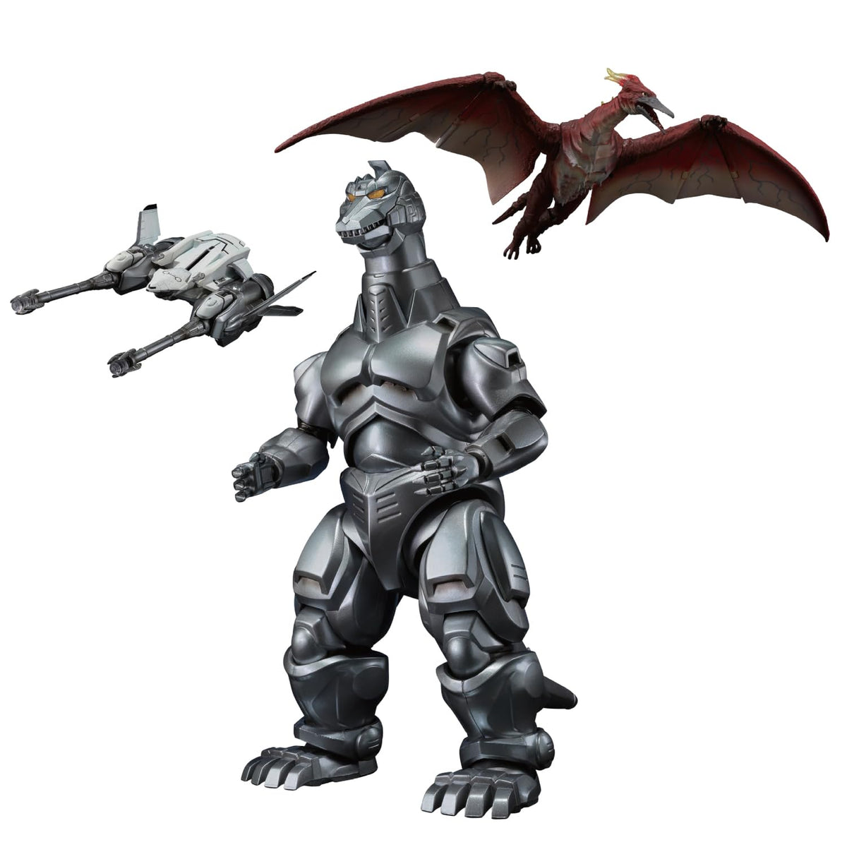 TAMASHII NATIONS - Godzilla vs. Mechagodzilla - Mechagodzilla & Garuda & Fire Rodan Makuhari Decisive Battle Ver., Bandai Spirits S.H.MonsterArts Collectible Action Figure