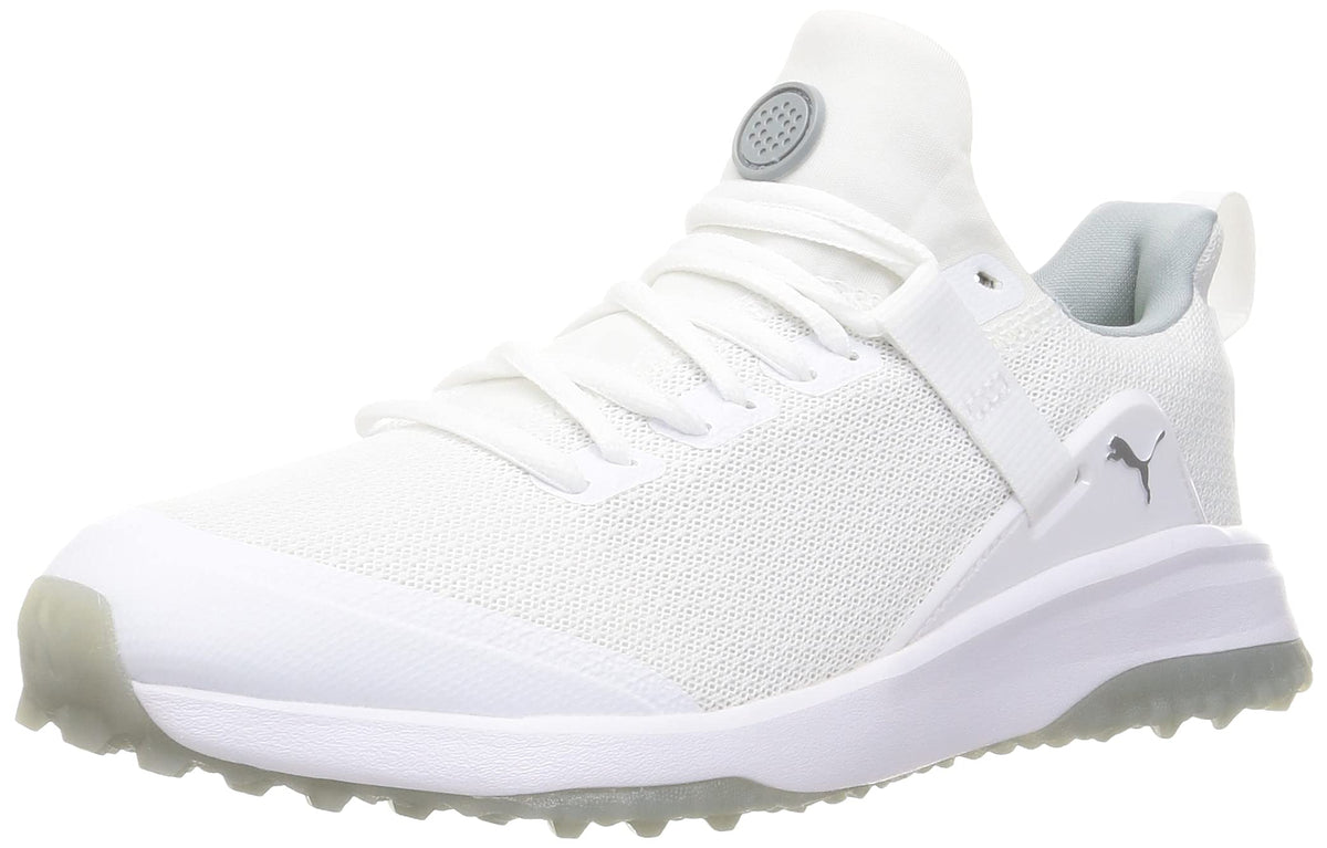 Puma Golf Men's Fusion Evo Golf Shoe, Puma White Quarry, 7.5