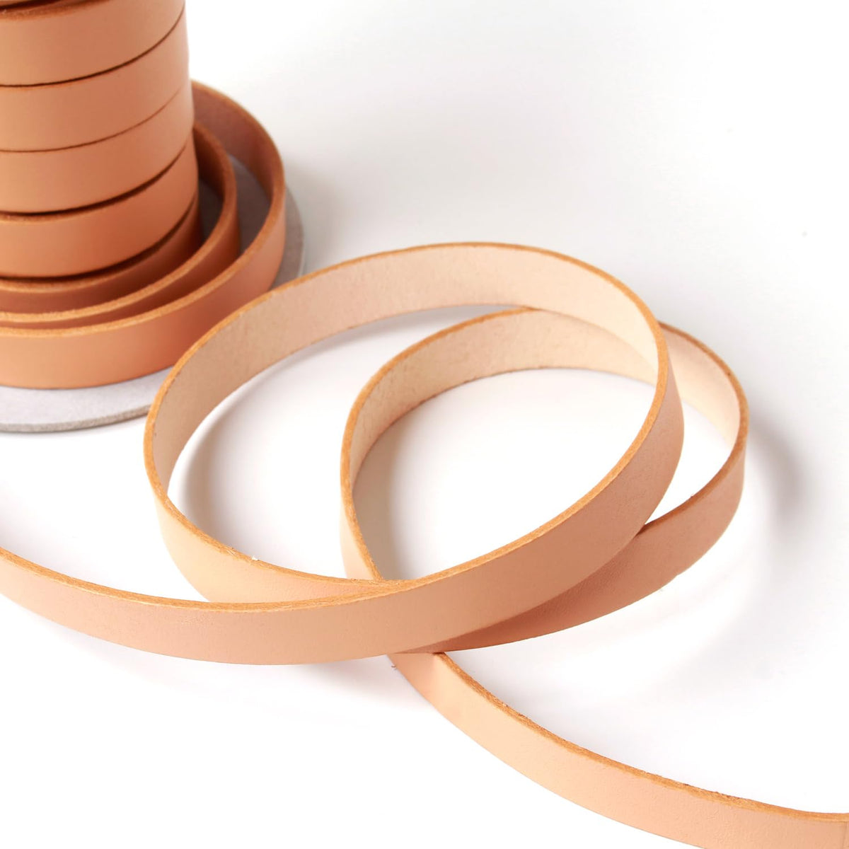 Japanese String Button Genuine Leather Nume Leather Tape 0.6 in (15 mm) Width x 6.6 ft (2 m) Cut Col.11 Natural MTLS1015-11-2M