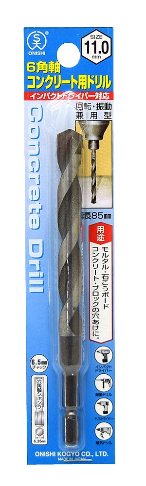 ONISHI Hexagonal Shank Drill for Concrete NO24-110