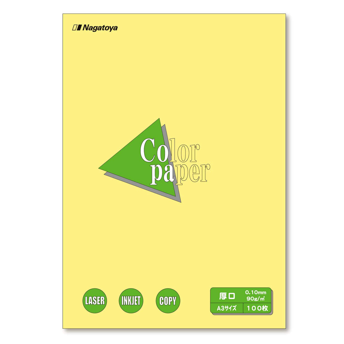 Nagatoya Shoten Na-1303 Colored Paper, A3 Thick, 100 Sheets, Cream