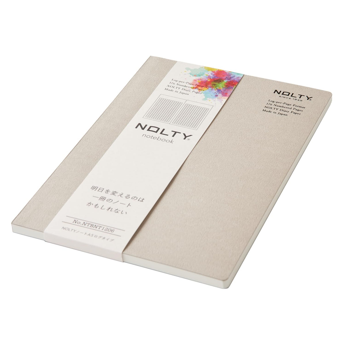Noritsu NOLTY NTBNT1206 Nolty Notebook, A5, Log Type, 12.8 ft (3.5 m) Square, Greige