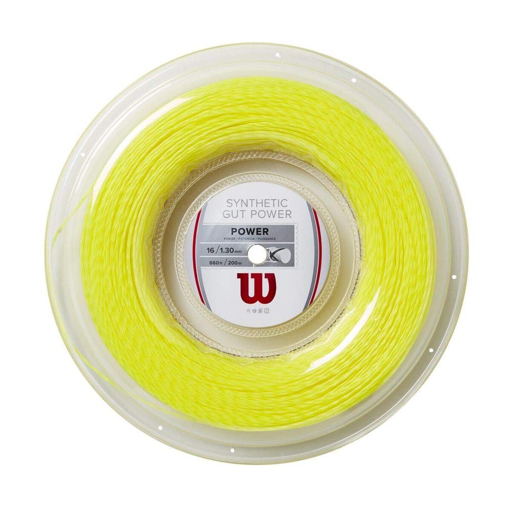 WILSON Synthetic Gut Power 16 Tennis String - 200m Reel, Yellow