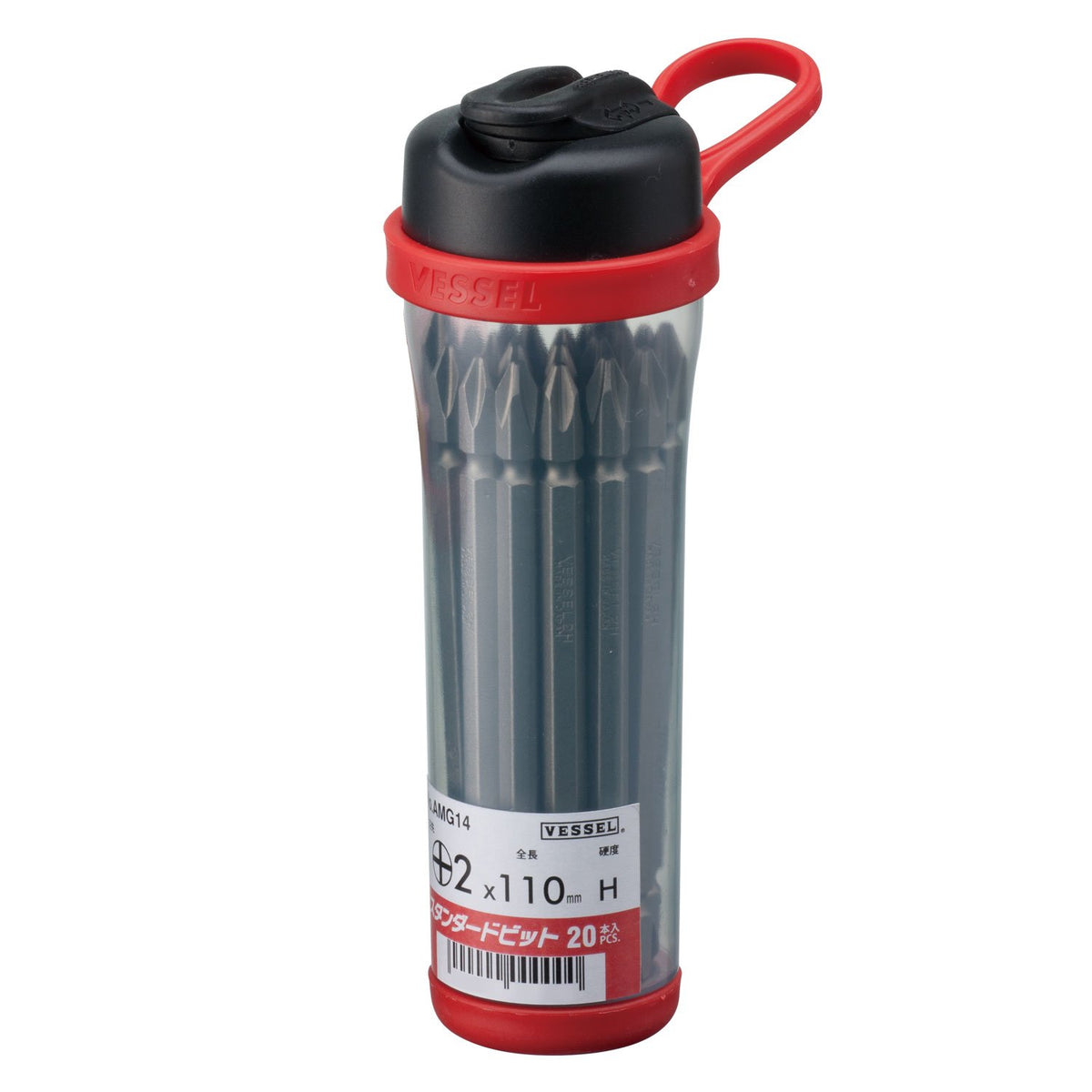 VESSEL Bit Mag Bottle 20-piece Double Ended Bits (A-type) [No.AMG14] (+)2 x 110H (Japan Import)