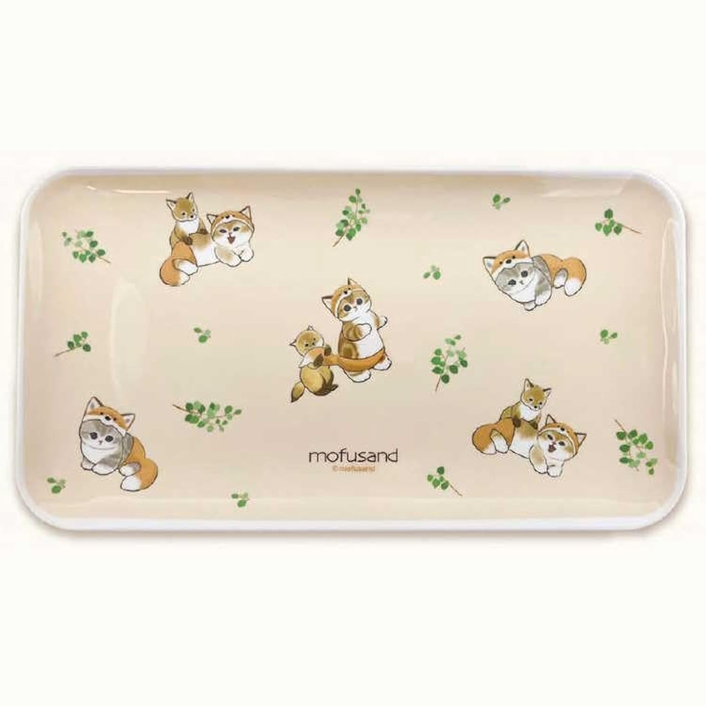 Melamine Tray, Fox, MOFUSAND Size: Approx. 6.0 x 11.0 x 0.6 inches (153 x 280 x 15 mm)