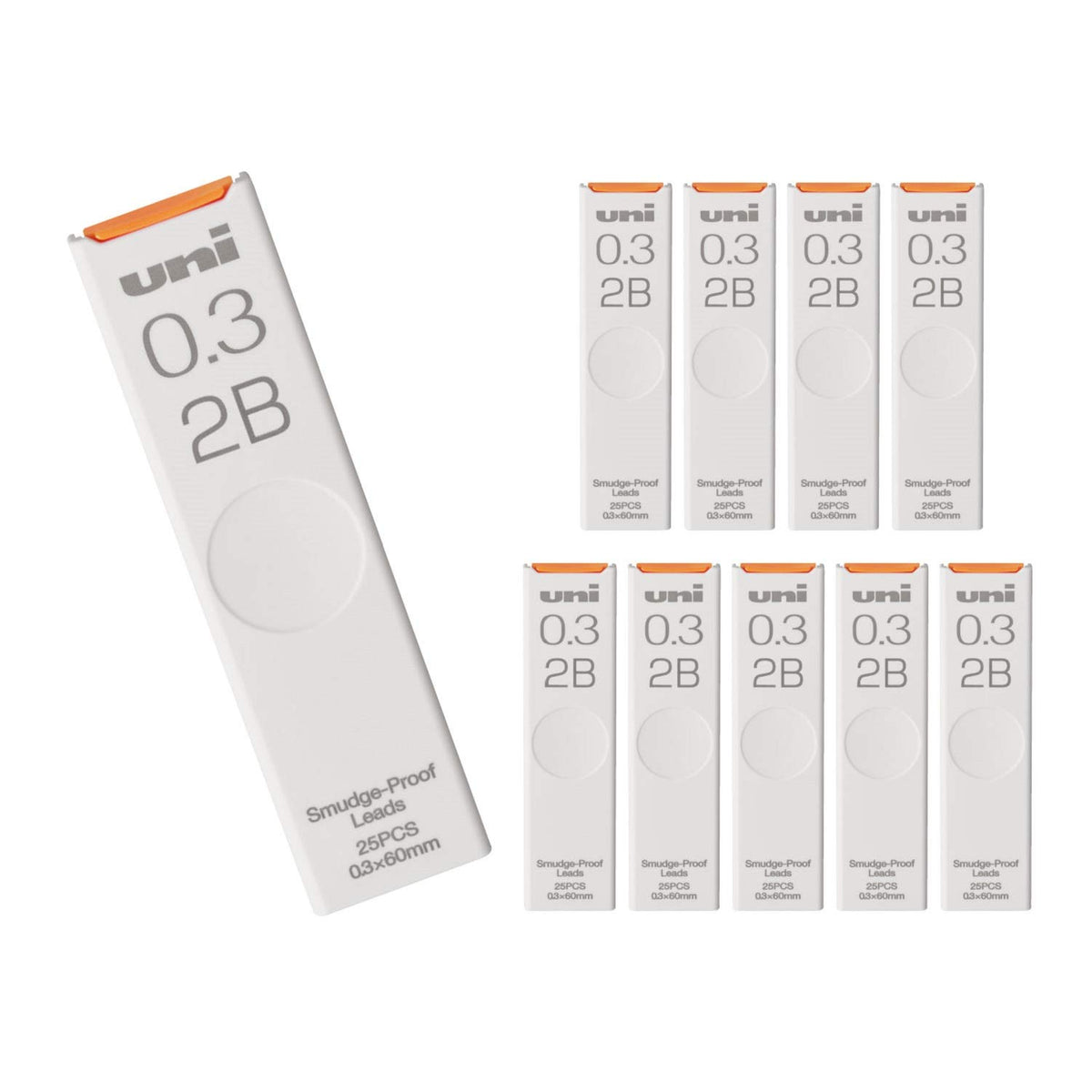 Mitsubishi Pencil Uni Mechanical Pencil Lead 0.3 2B 10 Count Hako ULS03252B