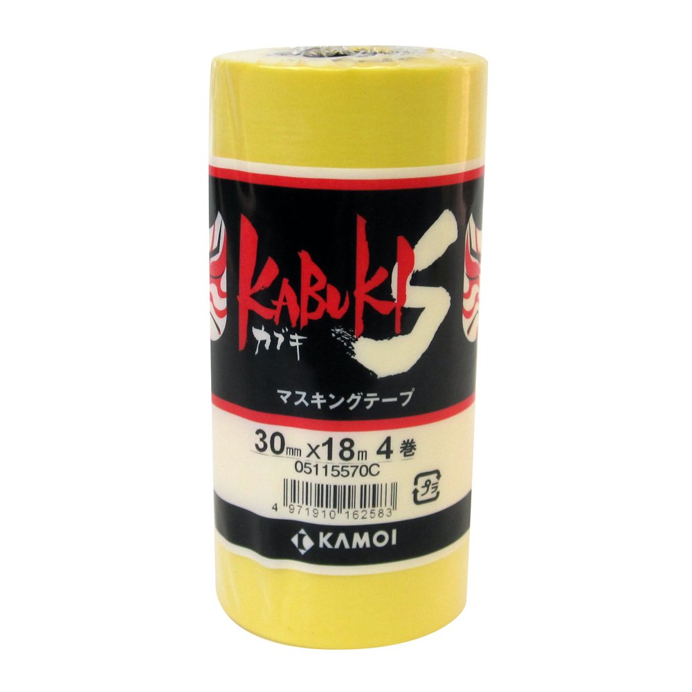KAMOI Masking Tape (4 Rolls) 30mmx18M [Kabuki-S] (Japan Import)