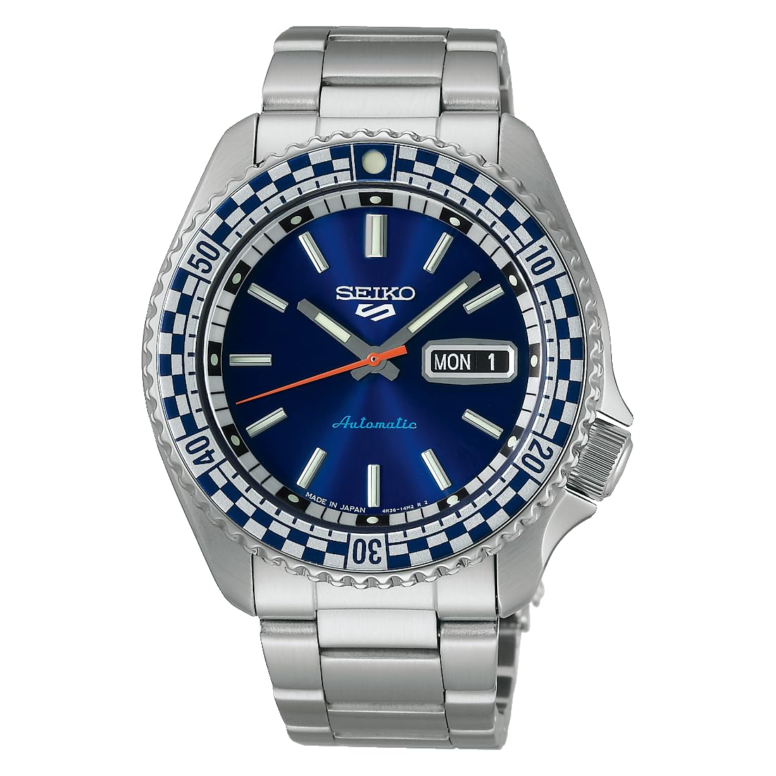 Seiko Watch Five Sports SKX Men's Wristwatch, Dial: Blue (6119-8300 Motif), Bracelet Type