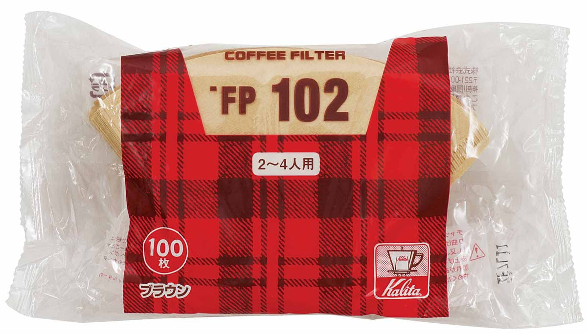 Kalita #13129 FP102 Coffee Filter, Filter Paper, For 2-4 People, 100 Sheets, Brown