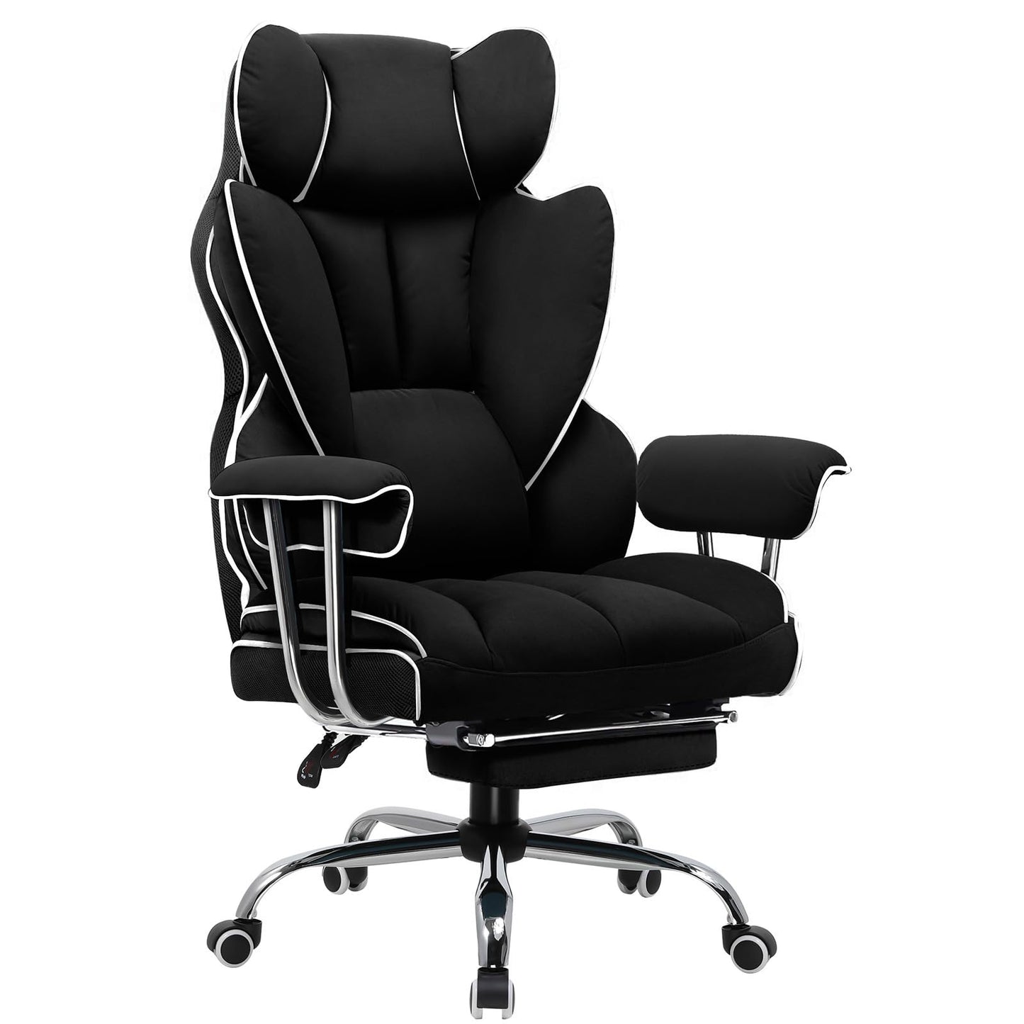 GTRACING Gaming Chair, Fabric Ottoman Chair, Chair, Telework, Lower Back Pain, PC Chair, Desk Chair, No Stuffy, Comfortable to Sit, Made of Soft PP Cotton, Uses Safe Non-Recycled Urethane, Pocket