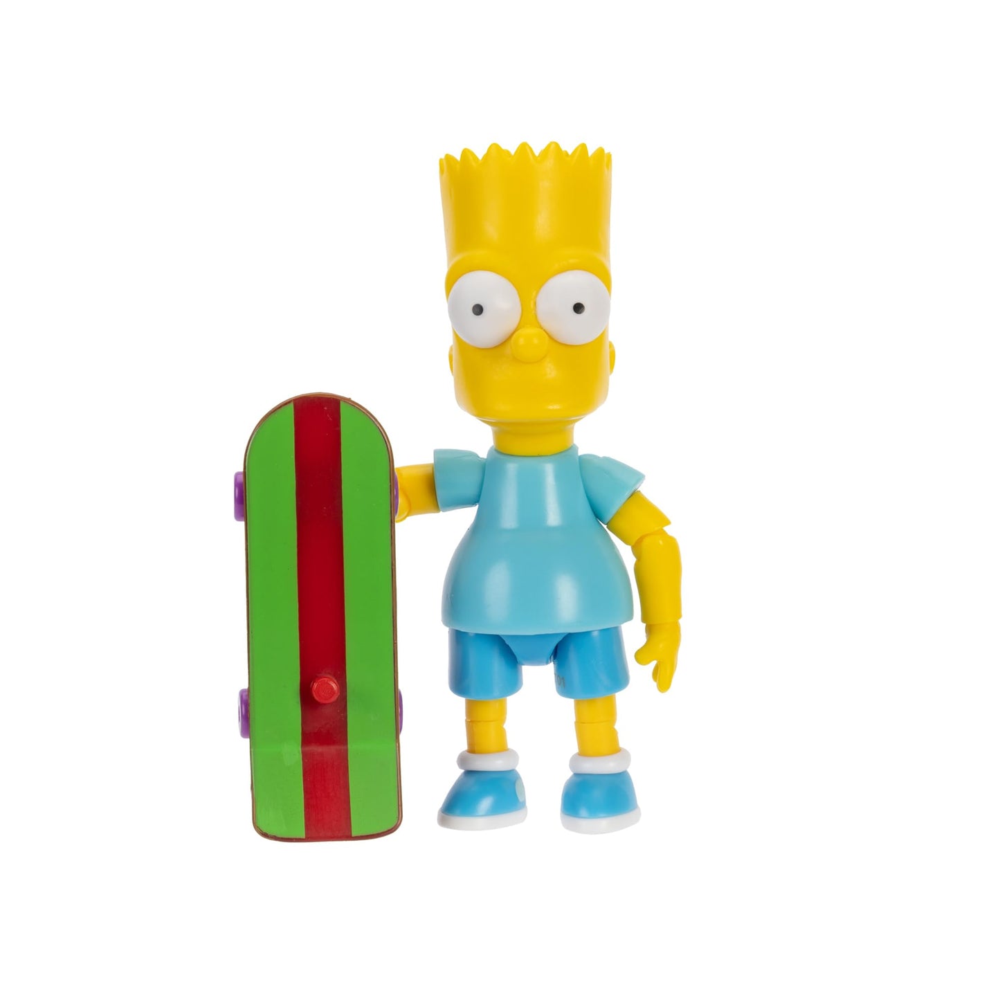 The Simpsons 5" Scale Action Figure Bart with Blue Shirt and Skateboard Accessory Collectible Figure from Jakks Pacific's Wave #4 Officially Licensed by Disney