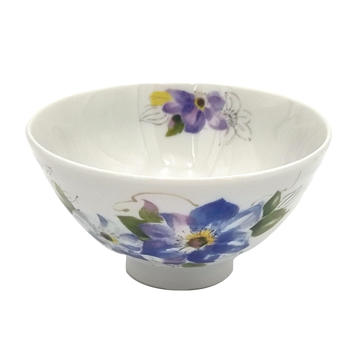 Mino Ware 132-1005 Rice Bowl, Ochazuke Bowl, Microwave, Dishwasher Safe, Dishware, Flower Storage, Blue, Approx. 5.1 inches (13 cm), Made in Japan