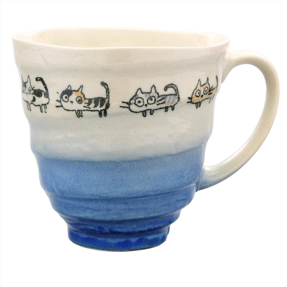 Ichikyu 131-1639 Mino Ware Lightweight Mug, Approx. 3.9 inches (10 cm), Blue