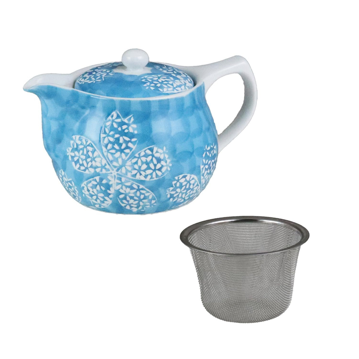 Functional Living Equipment; Clean Function Water Repellent, Stain Resistant [Made in Arita Ware, Made in Japan] Pot (Flower Filling, Light Blue)