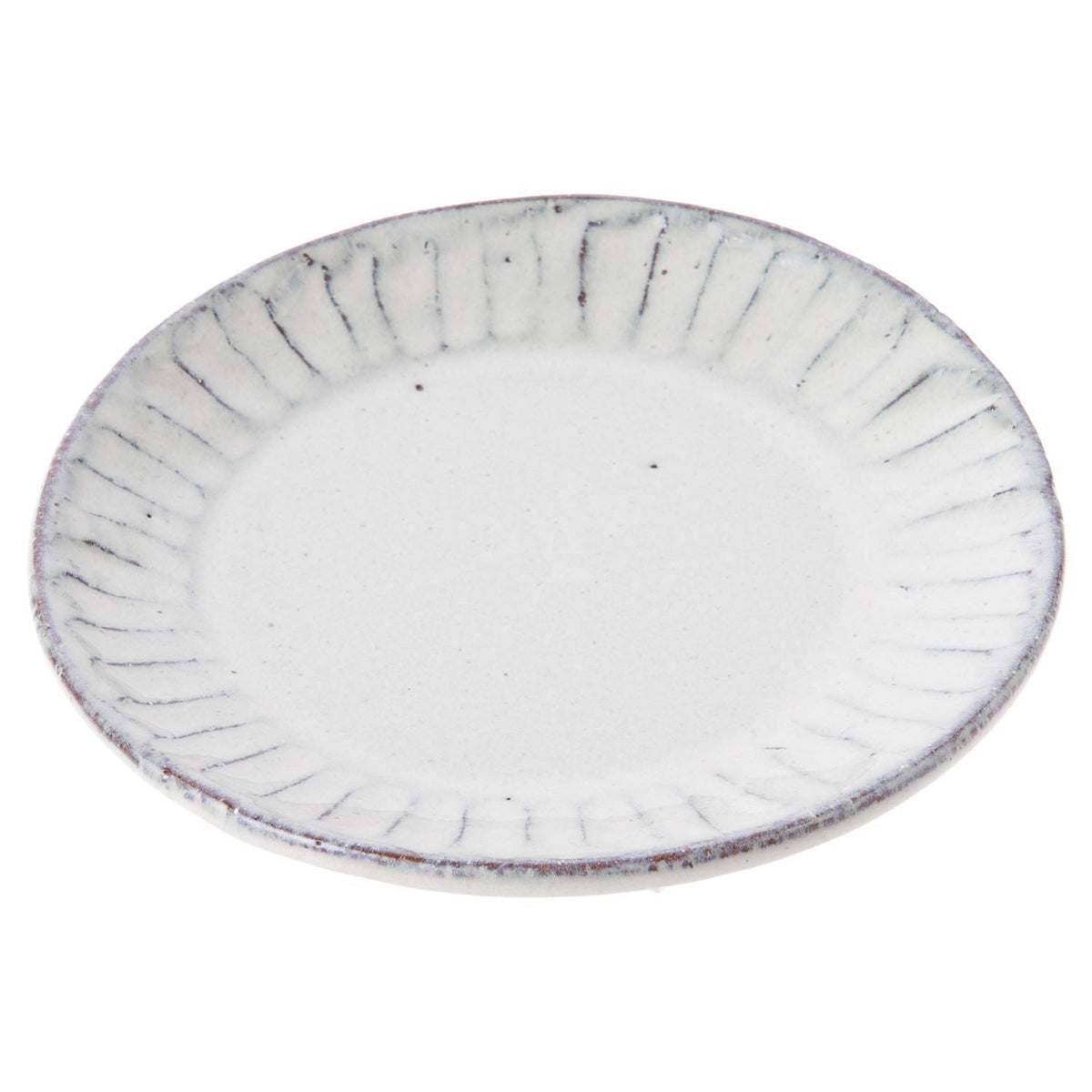 Shigaraki Ware MR-3-3397 Hechimon Rim Plate, 5.9 inches (15 cm), White Glazed