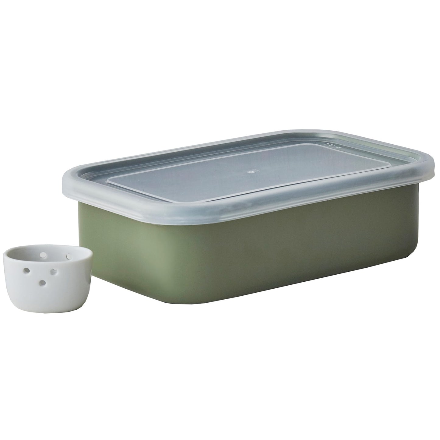 Nodahoro Bran Pickles, Komachi, Refrigerator, Storage Container, Lid, Drain and Drain Included, Olive Made in Japan